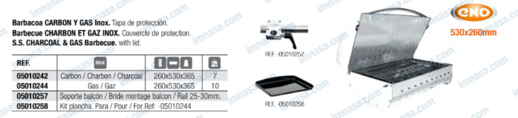 Barbecue au charbon INOX. Couvercle de protection.
