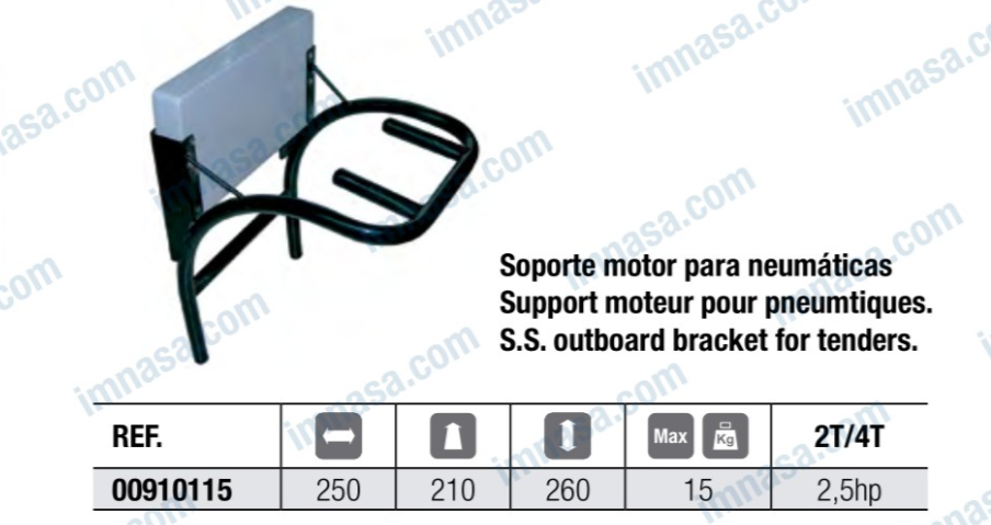 Support moteur pour pneumatique et embarcations auxiliaires, conçu pour fixation sécurisée des moteurs hors-bord