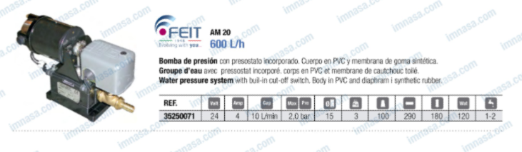 GROUPE D'EAU AUTO-VIDANT A MENBRANE 24V FEIT POMPES
