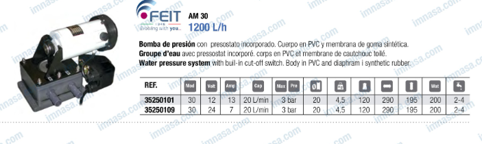 GROUPE D'EAU AMFA30-24V FEIT POMPES