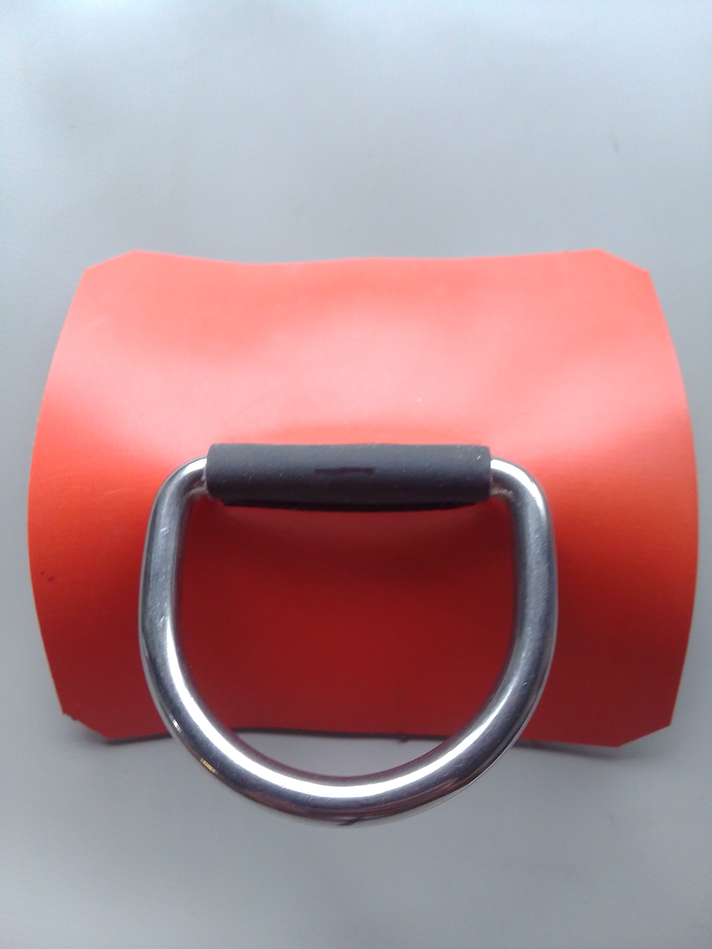 Anneau inox-Tissu Néoprène HYPALON ORANGE ORCA-CARRE 10cmX10cm