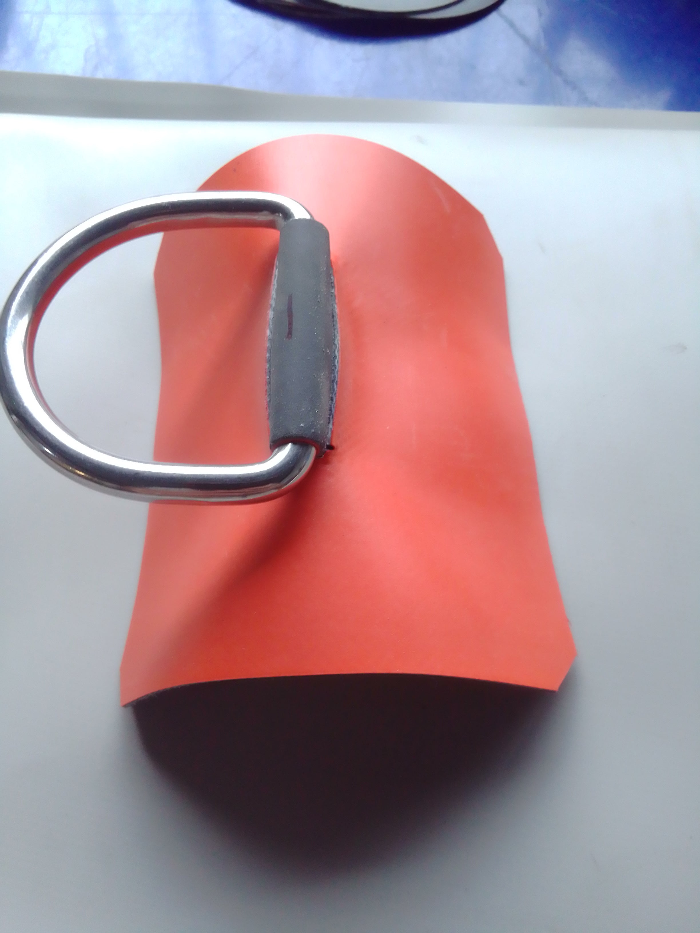 Anneau inox-Tissu Néoprène HYPALON ORANGE ORCA-CARRE 10cmX10cm