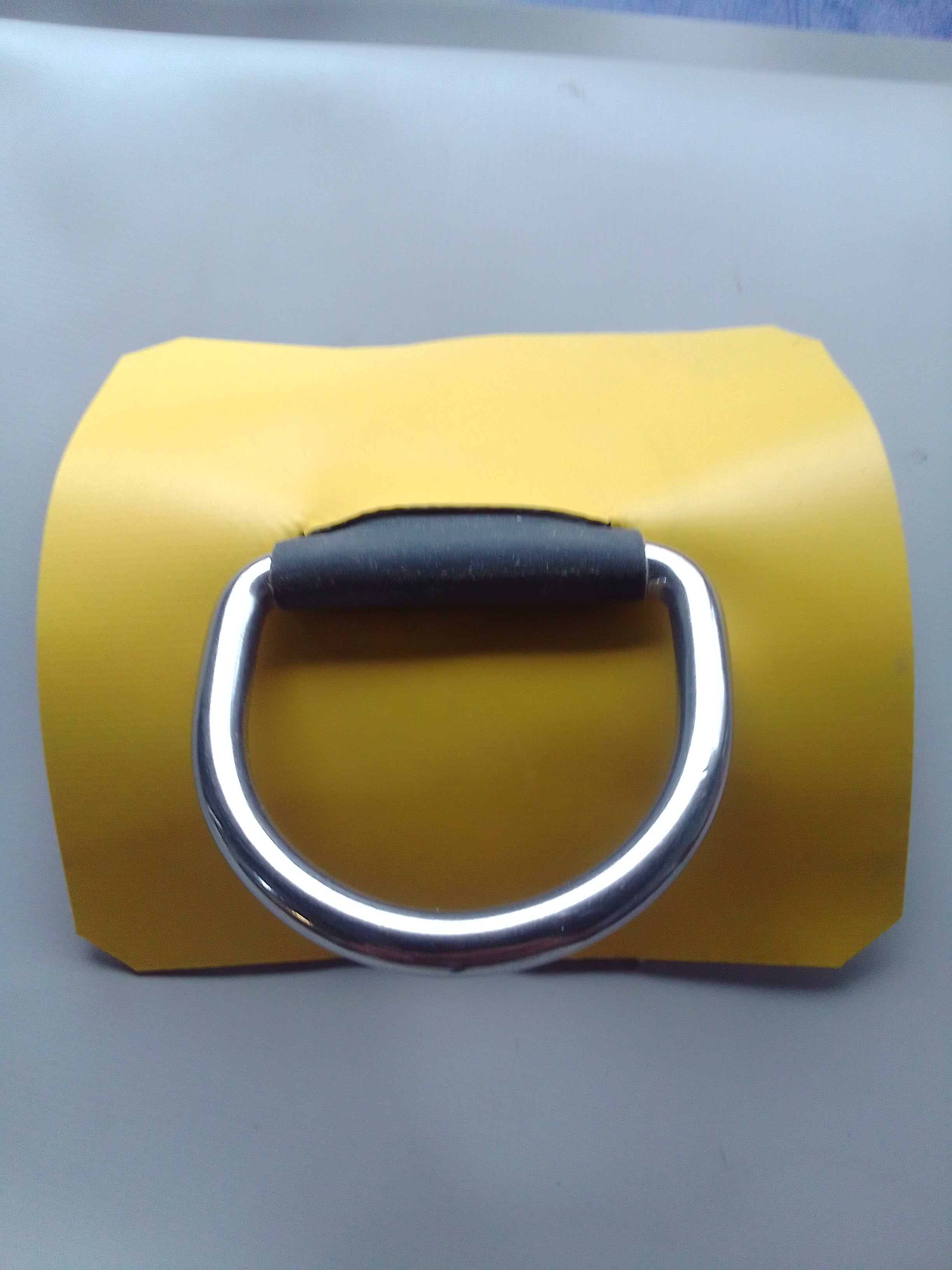 Anneau inox-Tissu Néoprène HYPALON JAUNE ORCA-CARRE 10cmX10cm