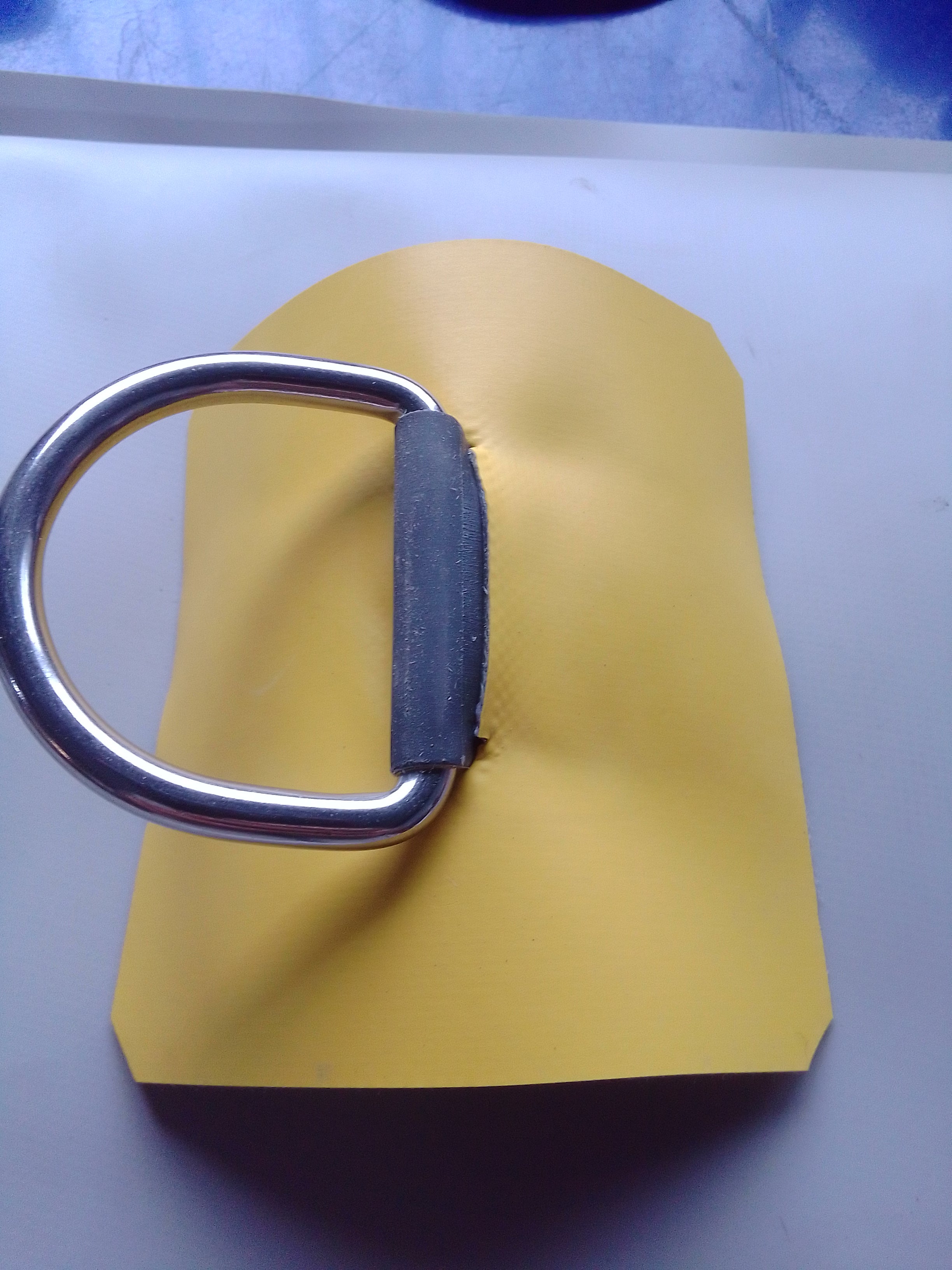 Anneau inox-Tissu Néoprène HYPALON JAUNE ORCA-CARRE 10cmX10cm