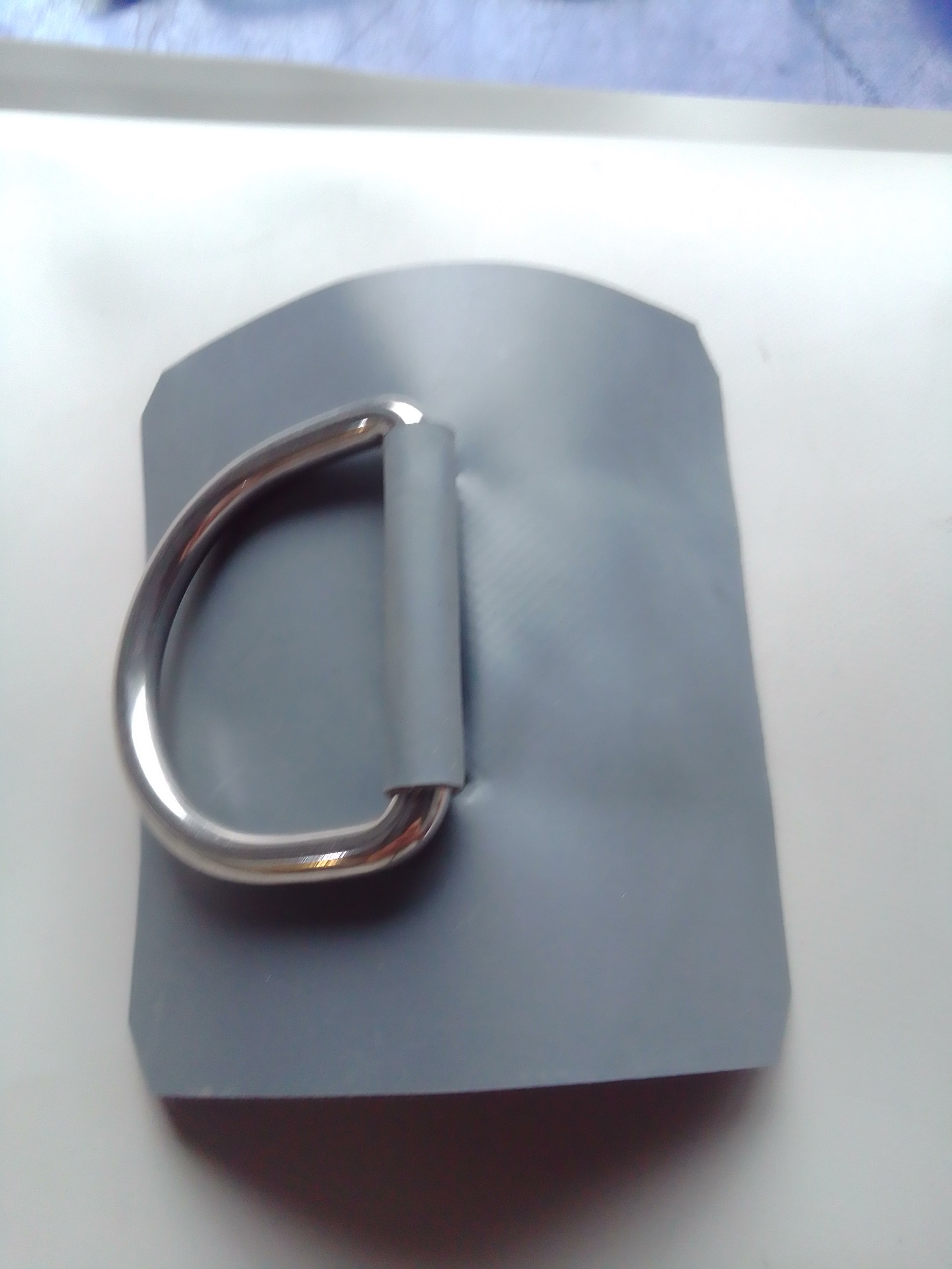 Anneau inox-Tissu Néoprène HYPALON GRIS MILITAIRE ORCA-CARRE 10cmX10cm