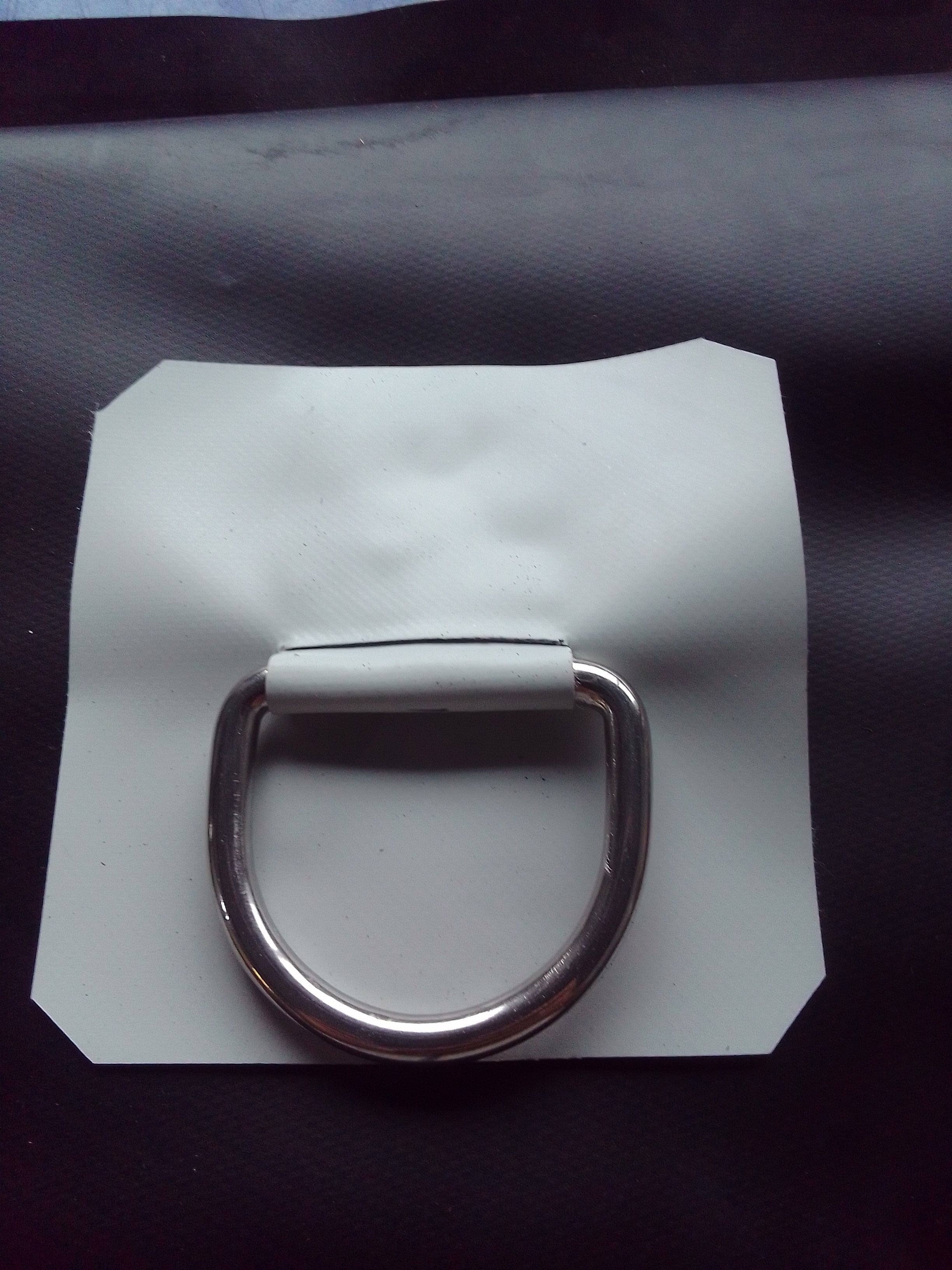 Anneau inox-Tissu Néoprène HYPALON GRIS ARTIC ORCA-CARRE 10cmX10cm