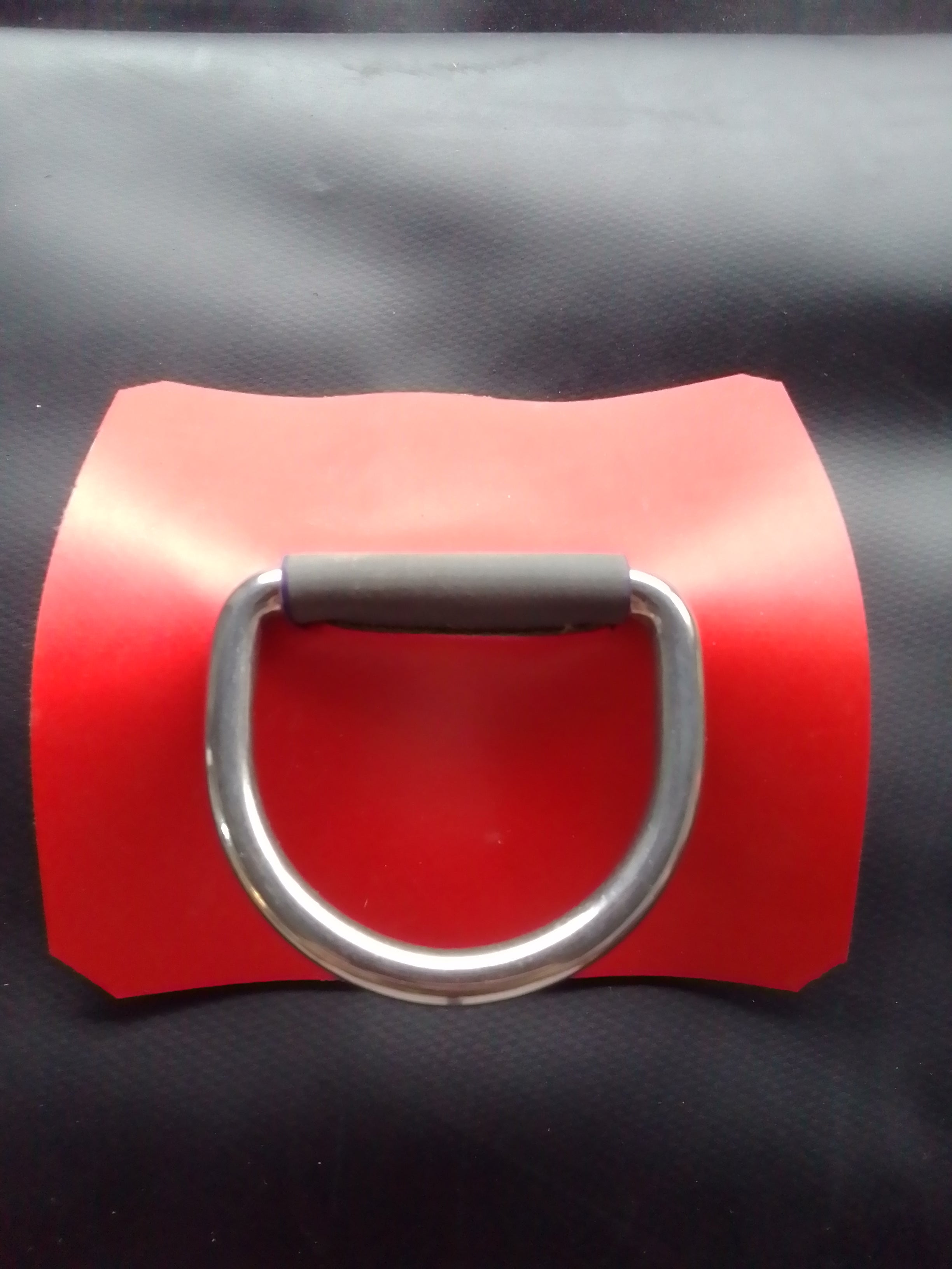 Anneau inox-Tissu Néoprène HYPALON ROUGE ORCA-CARRE 10cmX10cm