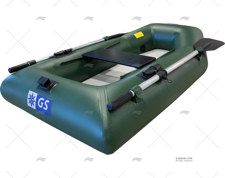 ANNEXE PECHE gonflable GS MARINE fabriqué avec PVC 1100 DECITEX vert. Fond latté