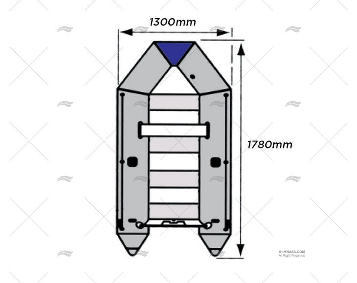 ANNEXE 180SL GS Annexe gonflable GS MARINE fabriqué avec PVC gris et bleu. Fond latté