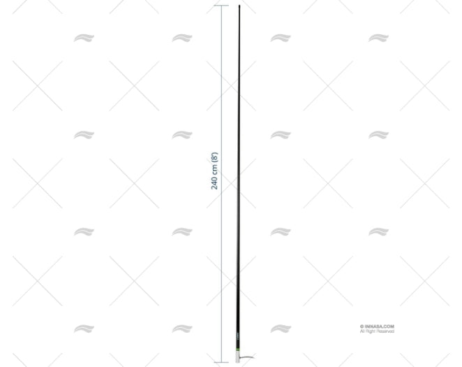 ANTENNE VHF 2.4 MT NOIRE 6dB SCOUT
