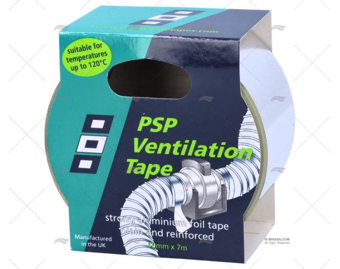 BANDE ADHESIVE P/GAINE VENT. AL 50mmx7m PSP TAPES