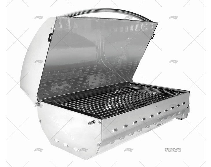 Barbecue au charbon INOX. Couvercle de protection.
