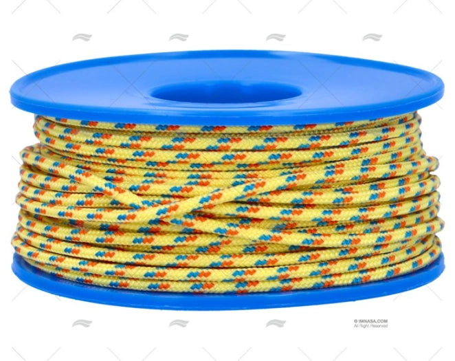 BOBINNE POLIES JAUNE/ORANGE/BLEU 2mm 20 MEYER