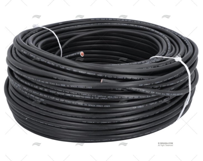 CABLE H05V/H07V 25 NOIR / 100 MTS