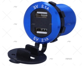 CHARGEUR USB VOLTIMETRE ALU ROUGE