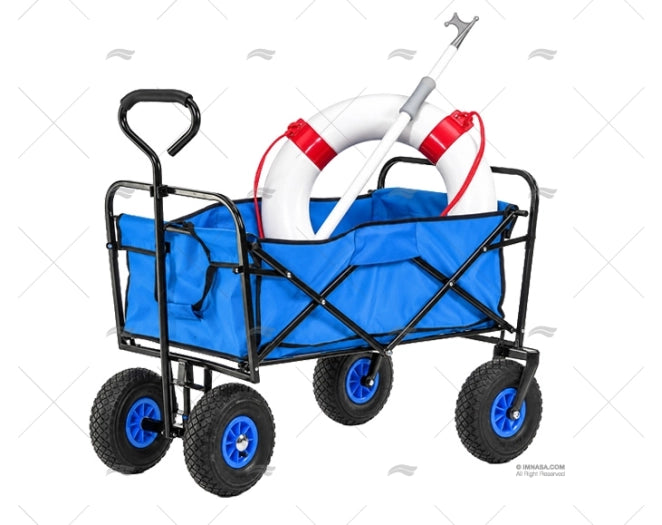 CHARIOT PLIANT BLEU 116x54x90Cm IMNASA