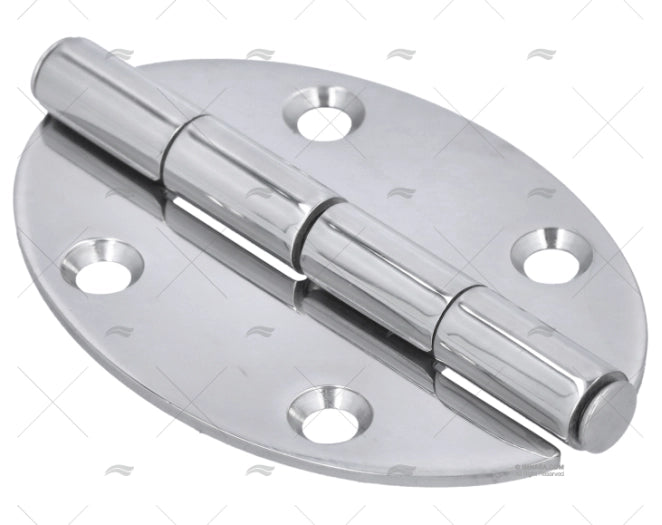 CHARNIERE INOX OVALE 56 x 78 EP:2mm