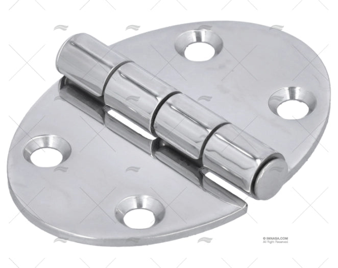 CHARNIERE INOX OVALE 71 x 48 EP:2mm