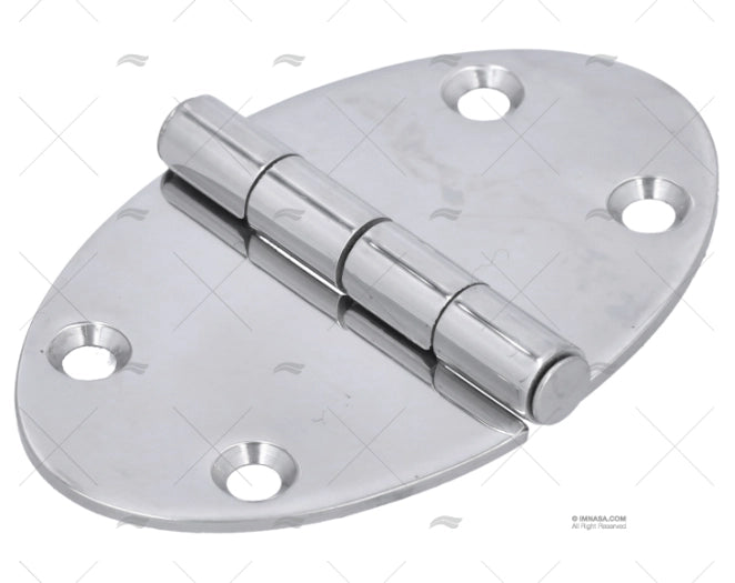 CHARNIERE INOX OVALE 90 x 56 EP:2mm
