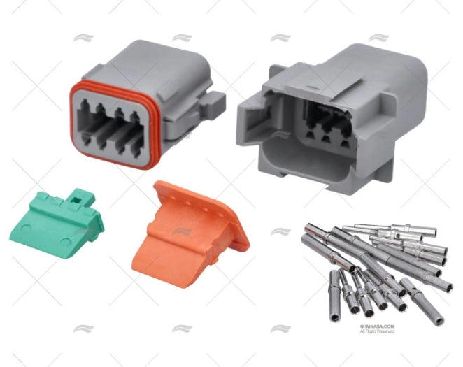 CONNECTEUR MALE ET FEMALE DT 8 PINS IP 6