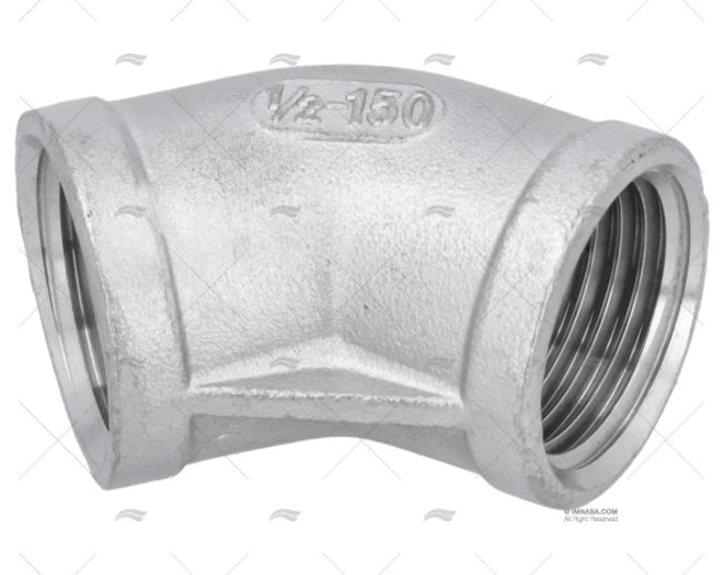 COUDE FEMELLE INOX 45º 1/2"