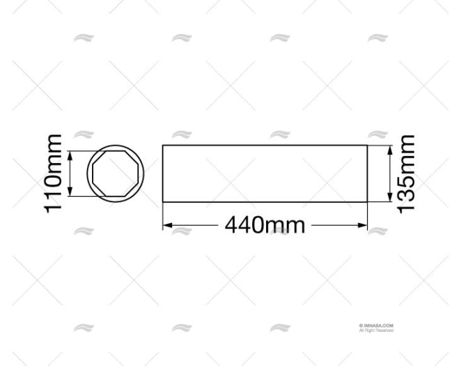 COUSSINET BAGUE RESINE 110x135x440mm CARAVEL