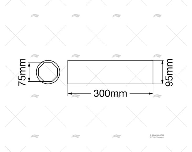 COUSSINET BAGUE RESINE 75x95x300mm CARAVEL