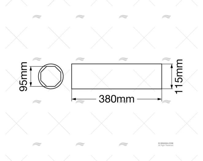 COUSSINET BAGUE RESINE 95x115x380mm CARAVEL