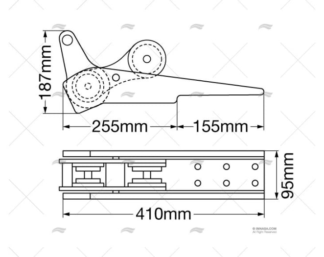 DAVIER ALU BASCULANT 410MM