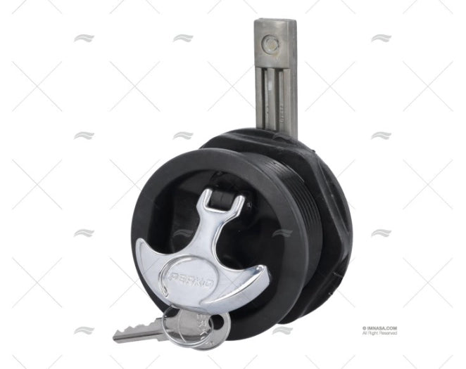 FERMETURE 76mm A/CLE NOIR CHROME PERKO