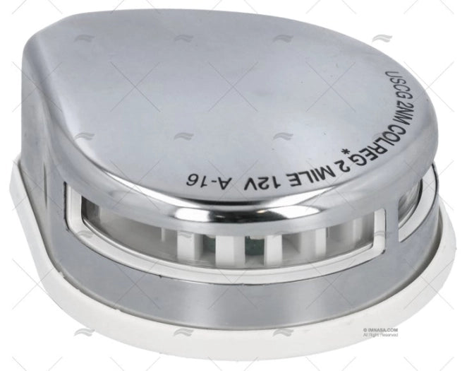 FEU BICOLORE LED INOX A/JOINT BLANC 12V
