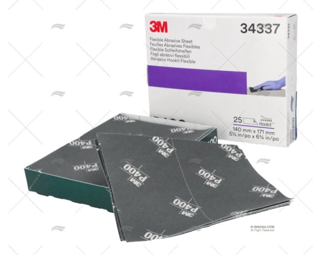 FEUILLES DOUBLE ABRASIVES FLEXIBLES P400 3M