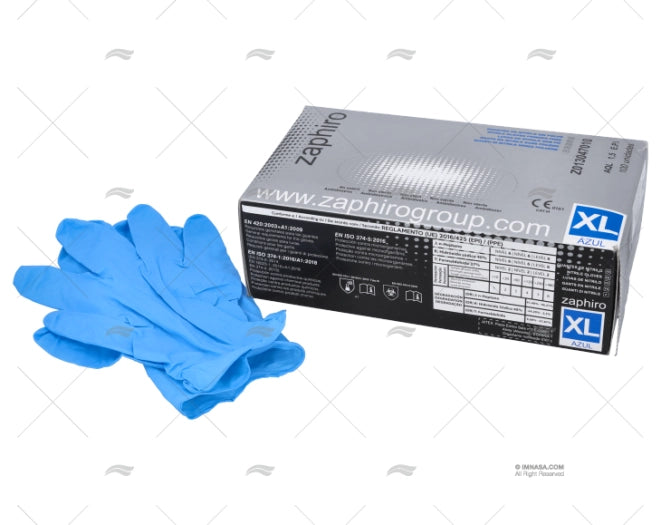 GANTS NITRILE BLEU/NOIR T/XL (100)