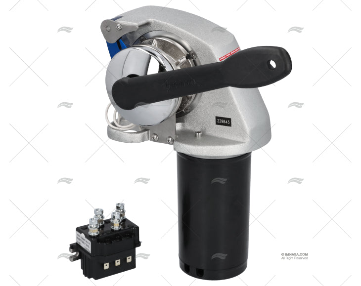 Guindeau électrique 700W 12V CHAINE DE 6 en aluminium anodisé avec moteur vertical. OBI 500 sans poupée