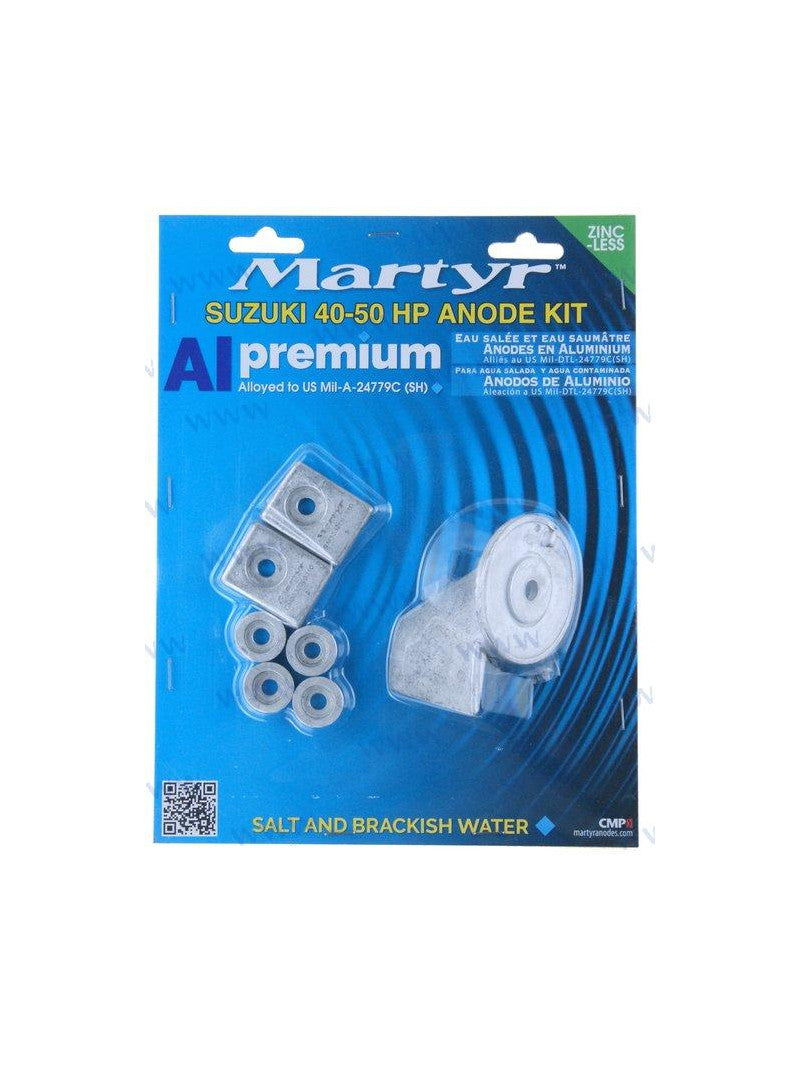 kit anodes en aluminium pour moteur hors bord Suzuki 40/50cV