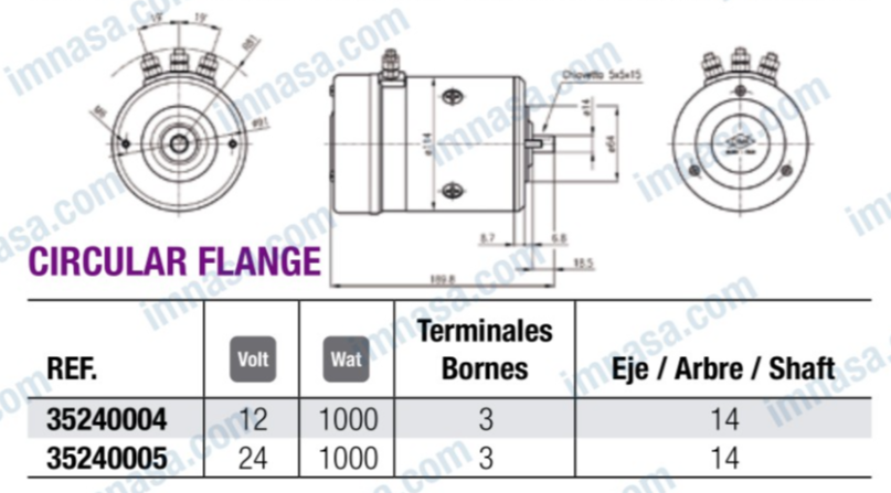 MOTEUR GUINDEAU 12V 1000W pour guindeau lofrans