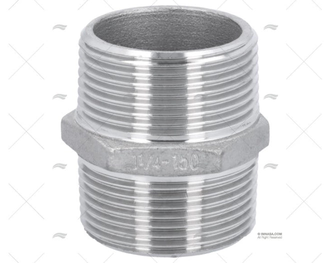 MAMELON DOUBLE MALE INOX 1 1/4"