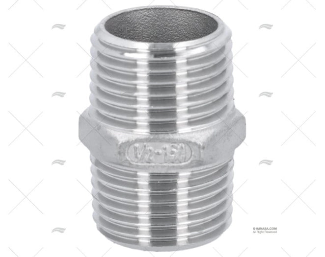 MAMELON DOUBLE MALE INOX 1/2"