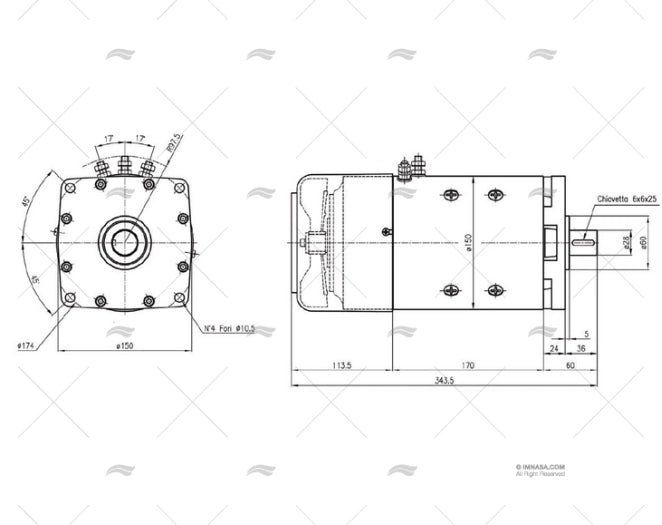 MOTEUR 24V 2000W GUINDEAU TITAN CIMA 1915