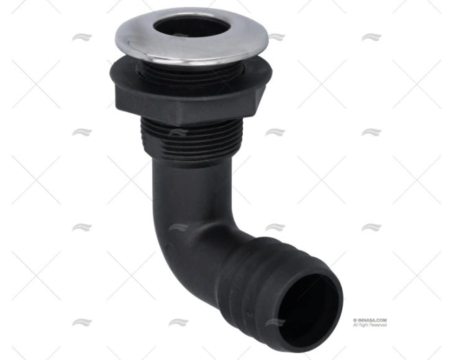 PASSECOQUE PLAST. A/BUTEE INOX 90º 1 1/2