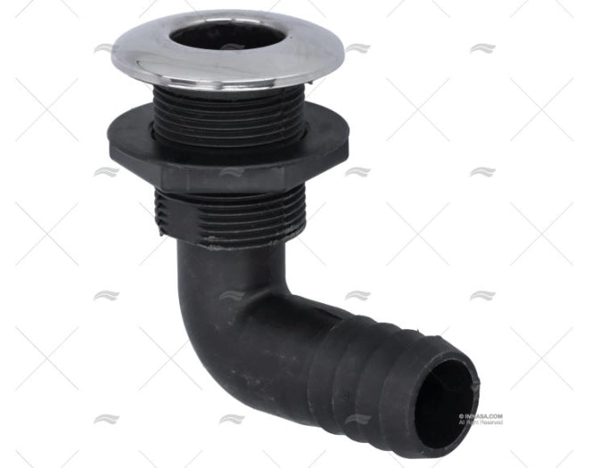 PASSECOQUE PLAST.A/BUTEE INOX 90º 1 1/4