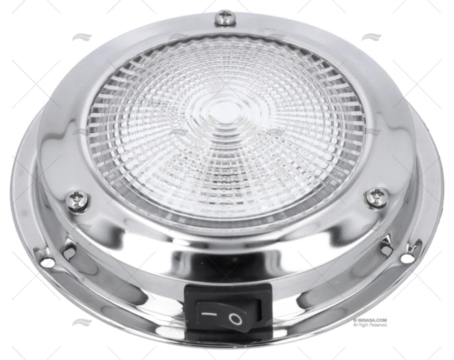 PLAFONNIER INOX AVEC INTERRUPTEUR LED 12