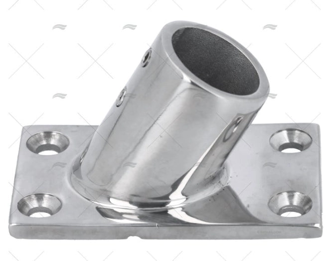 PLATINE 60º BASE RECT. INOX 25MM