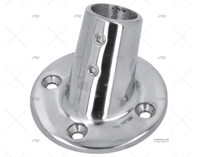 PLATINE 60º BASE RONDE INOX 22MM