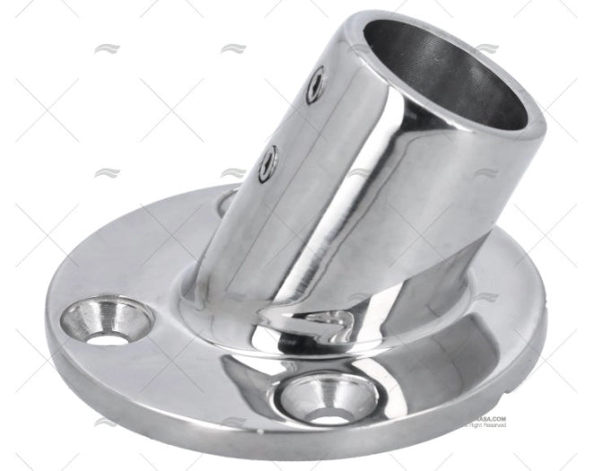 PLATINE 60º BASE RONDE INOX 25MM