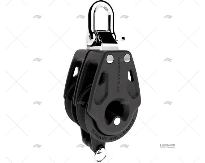 POULIE 30MM DOUBLE AVEC A RINGOT LEWMAR