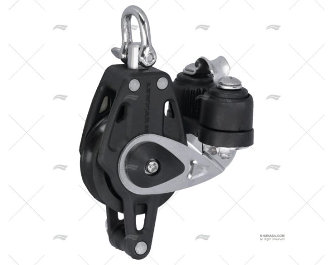 POULIE 40mm AVEC RANGOTETCOINCEUR NOIRE LEWMAR