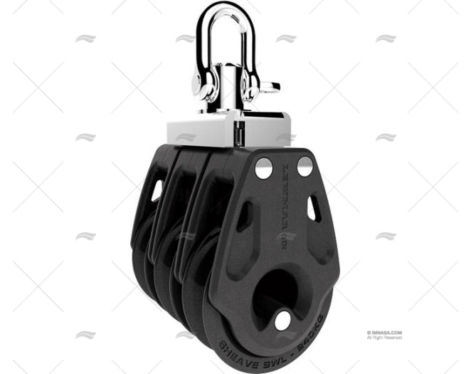 POULIE CONTROL 30mm TRIPLE NOIRE LEWMAR
