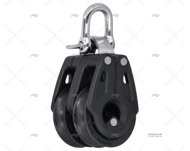 POULIE CONTROL T/3 DOUBLE NOIRE LEWMAR