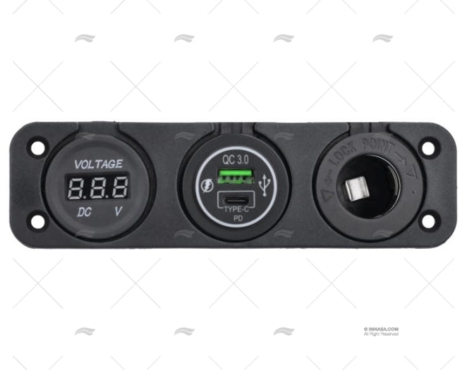 PRISE USB TYPE A/C AVEC VOLTIMETRE & ALL